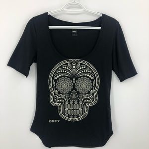 Obey Tee Shirt Sugar Skull Obey Graphic Tee Shirt